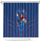 Newcastle Knights Rugby Mascot Shower Curtain Australian Rugby Culture - Tribal Inspired Knight Warrior