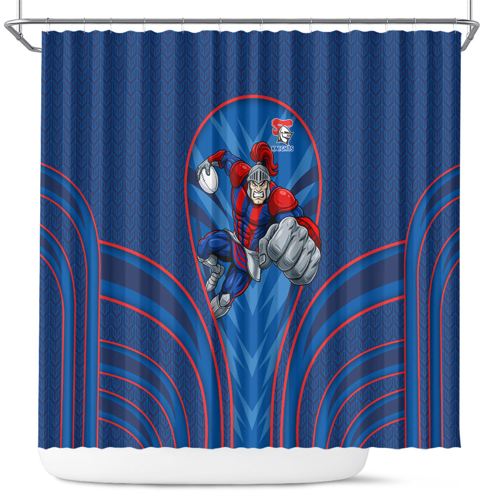Newcastle Knights Rugby Mascot Shower Curtain Australian Rugby Culture - Tribal Inspired Knight Warrior