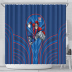 Newcastle Knights Rugby Mascot Shower Curtain Australian Rugby Culture - Tribal Inspired Knight Warrior