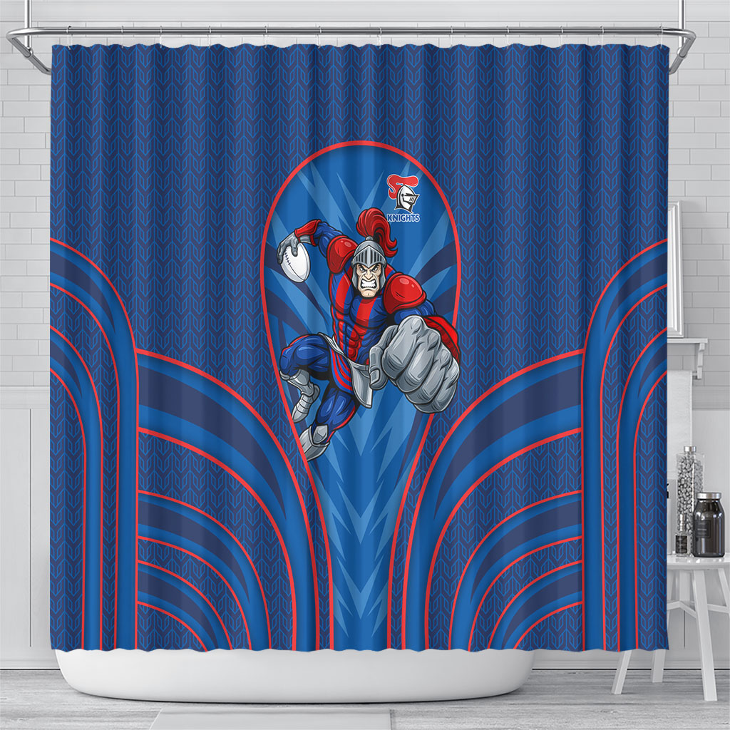 Newcastle Knights Rugby Mascot Shower Curtain Australian Rugby Culture - Tribal Inspired Knight Warrior