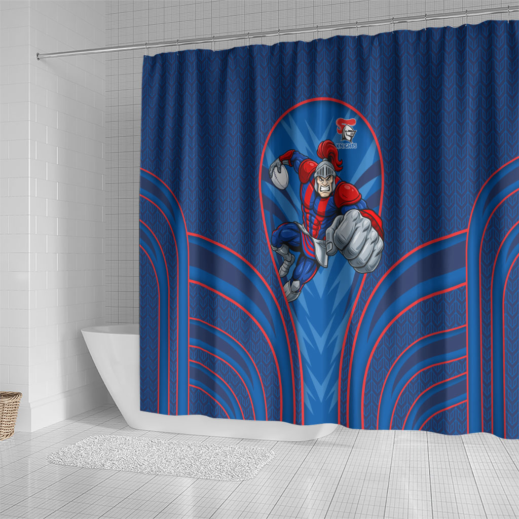Newcastle Knights Rugby Mascot Shower Curtain Australian Rugby Culture - Tribal Inspired Knight Warrior