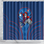 Newcastle Knights Rugby Mascot Shower Curtain Australian Rugby Culture - Tribal Inspired Knight Warrior