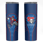 Newcastle Knights Rugby Mascot Skinny Tumbler Australian Rugby Culture - Tribal Inspired Knight Warrior