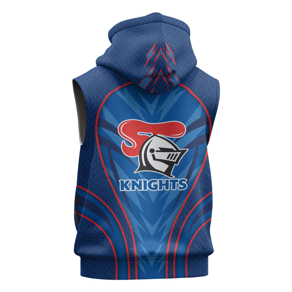 Newcastle Knights Rugby Mascot Sleeveless Hoodie Australian Rugby Culture - Tribal Inspired Knight Warrior
