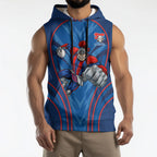 Newcastle Knights Rugby Mascot Sleeveless Hoodie Australian Rugby Culture - Tribal Inspired Knight Warrior