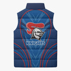 Newcastle Knights Rugby Mascot Sleeveless Puffer Jacket Australian Rugby Culture - Tribal Inspired Knight Warrior