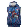 Newcastle Knights Rugby Mascot Sleeveless Zip Hoodie Australian Rugby Culture - Tribal Inspired Knight Warrior