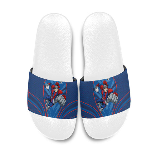 Newcastle Knights Rugby Mascot Slide Sandals Australian Rugby Culture - Tribal Inspired Knight Warrior