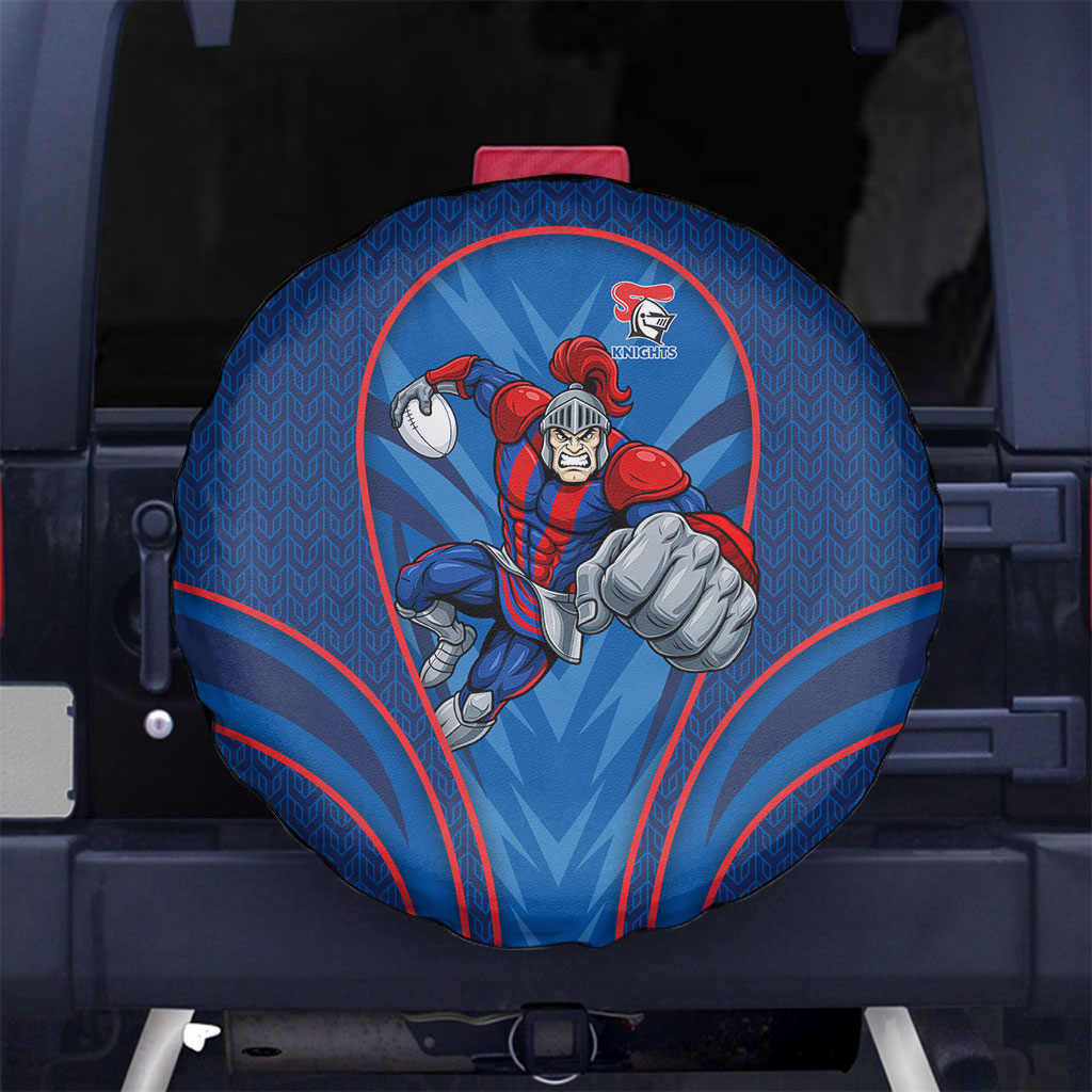 Newcastle Knights Rugby Mascot Spare Tire Cover Australian Rugby Culture - Tribal Inspired Knight Warrior
