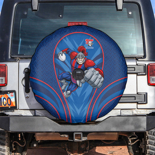 Newcastle Knights Rugby Mascot Spare Tire Cover Australian Rugby Culture - Tribal Inspired Knight Warrior