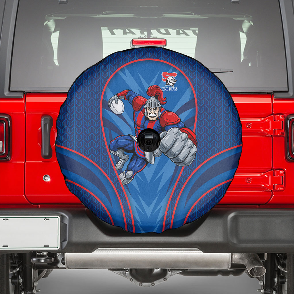 Newcastle Knights Rugby Mascot Spare Tire Cover Australian Rugby Culture - Tribal Inspired Knight Warrior