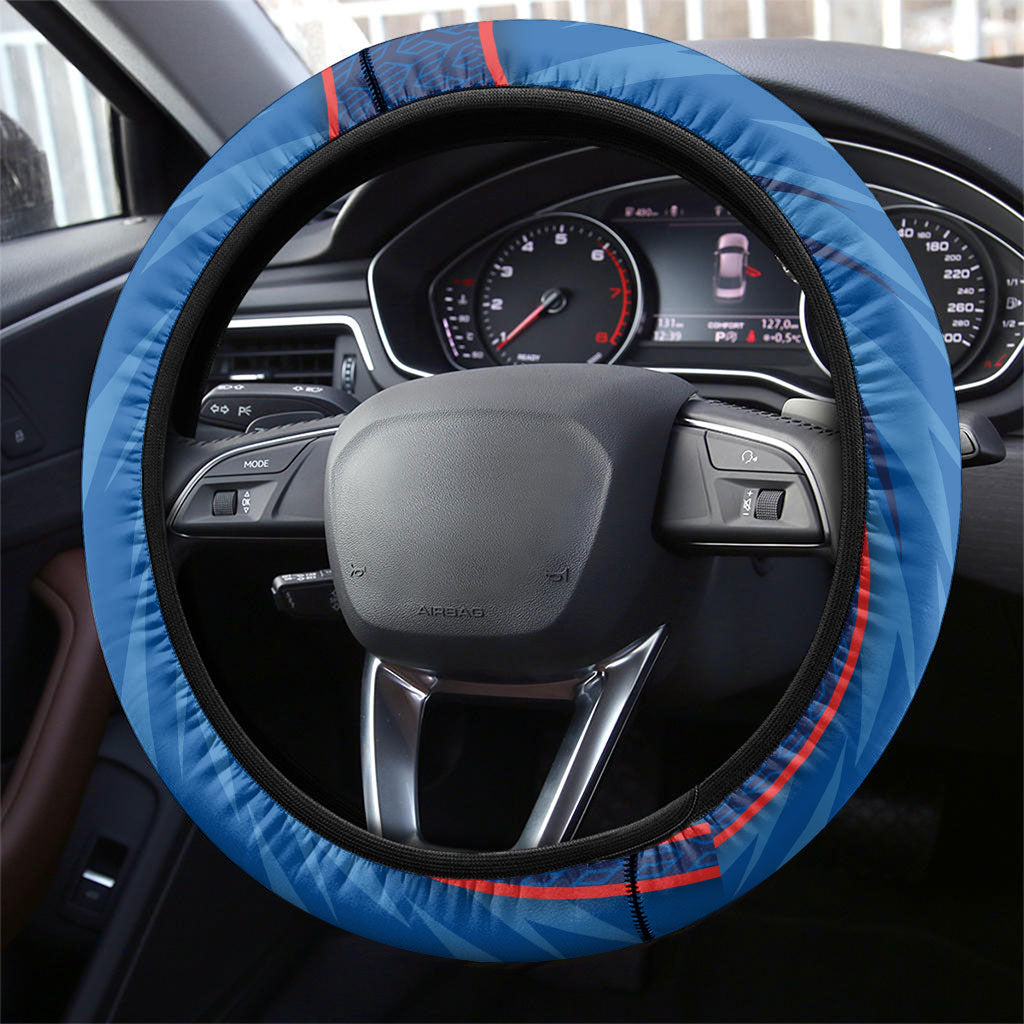 Newcastle Knights Rugby Mascot Steering Wheel Cover Australian Rugby Culture - Tribal Inspired Knight Warrior
