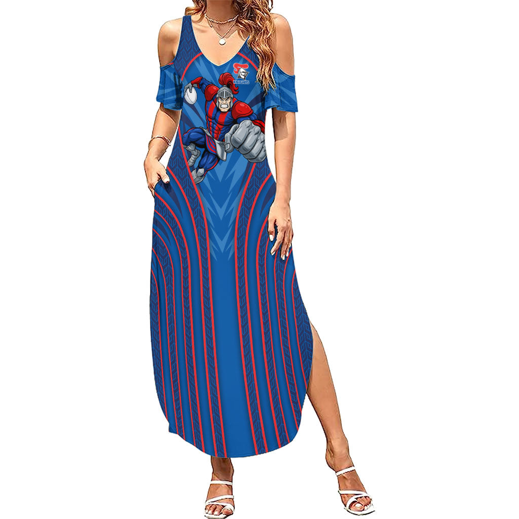 Newcastle Knights Rugby Mascot Summer Maxi Dress Australian Rugby Culture - Tribal Inspired Knight Warrior