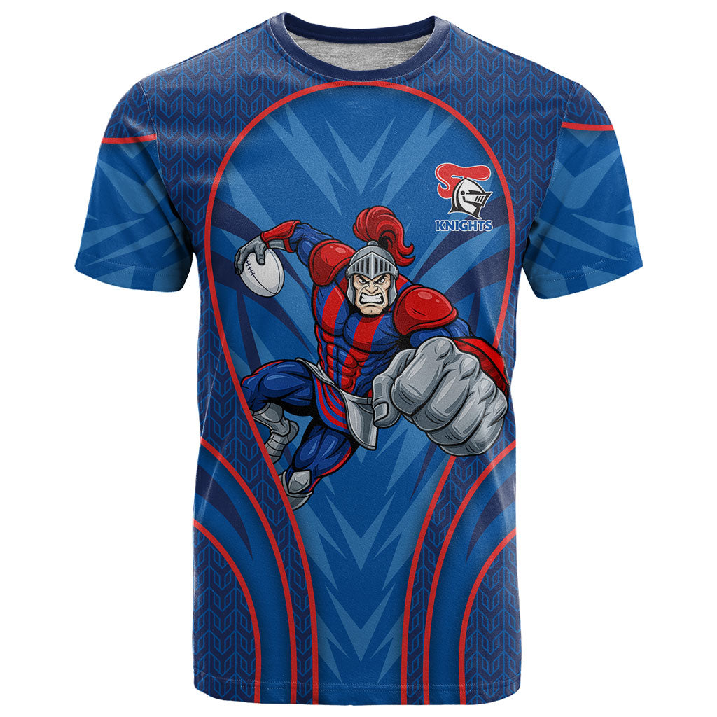 Newcastle Knights Rugby Mascot T Shirt Australian Rugby Culture - Tribal Inspired Knight Warrior