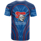 Newcastle Knights Rugby Mascot T Shirt Australian Rugby Culture - Tribal Inspired Knight Warrior