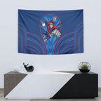 Newcastle Knights Rugby Mascot Tapestry Australian Rugby Culture - Tribal Inspired Knight Warrior