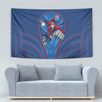 Newcastle Knights Rugby Mascot Tapestry Australian Rugby Culture - Tribal Inspired Knight Warrior