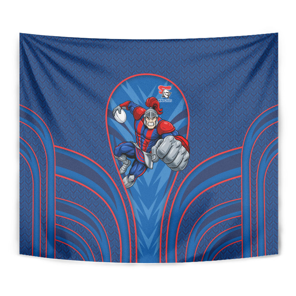 Newcastle Knights Rugby Mascot Tapestry Australian Rugby Culture - Tribal Inspired Knight Warrior