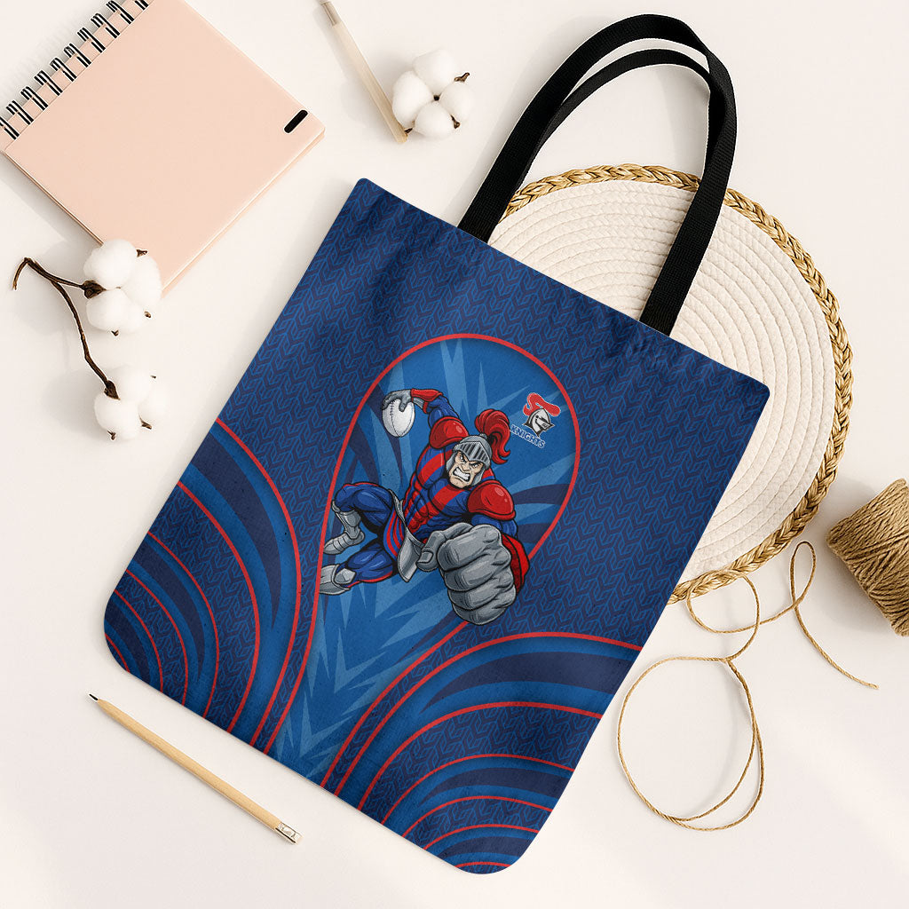 Newcastle Knights Rugby Mascot Tote Bag Australian Rugby Culture - Tribal Inspired Knight Warrior