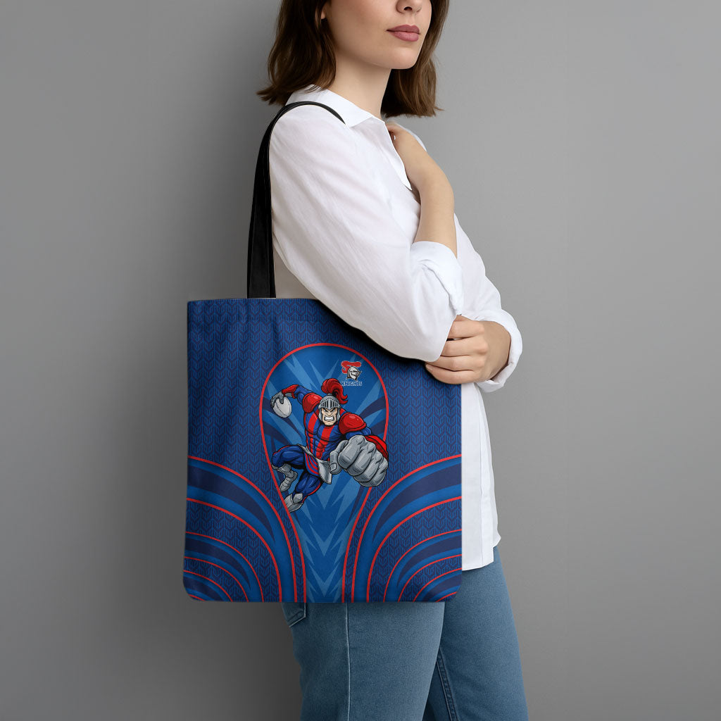 Newcastle Knights Rugby Mascot Tote Bag Australian Rugby Culture - Tribal Inspired Knight Warrior