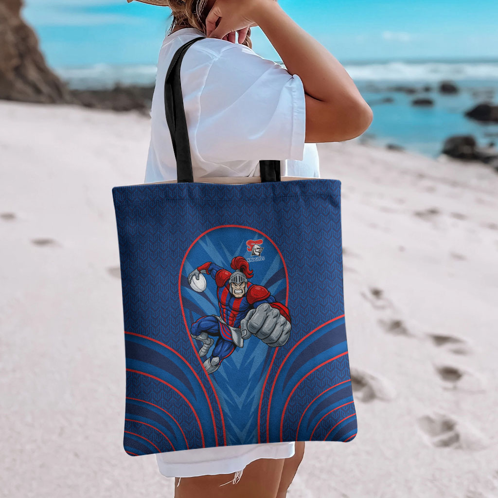 Newcastle Knights Rugby Mascot Tote Bag Australian Rugby Culture - Tribal Inspired Knight Warrior