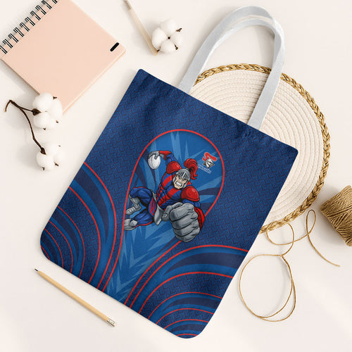 Newcastle Knights Rugby Mascot Tote Bag Australian Rugby Culture - Tribal Inspired Knight Warrior