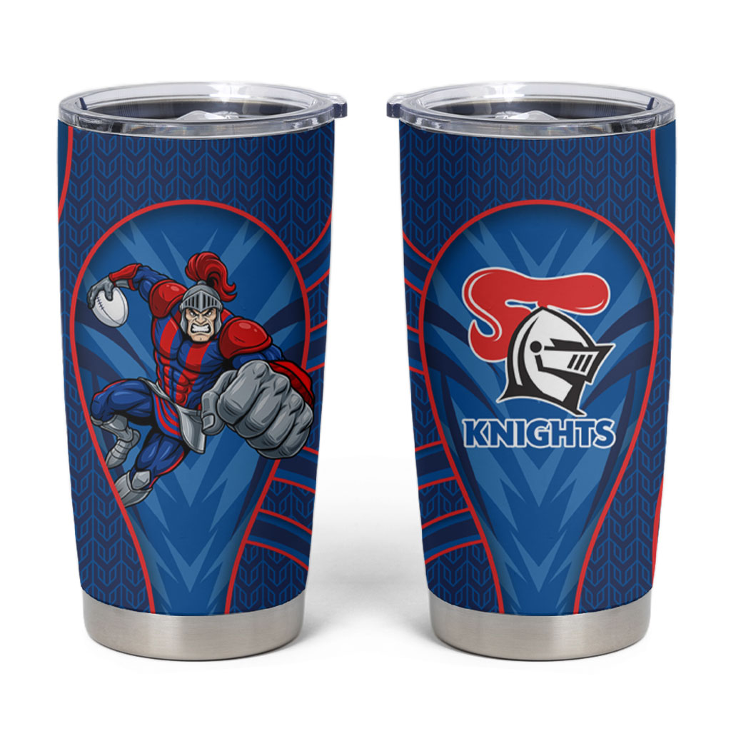 Newcastle Knights Rugby Mascot Tumbler Cup Australian Rugby Culture - Tribal Inspired Knight Warrior