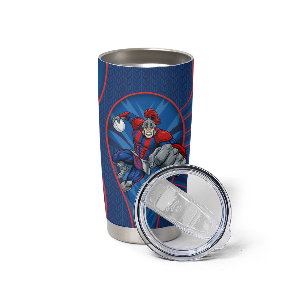 Newcastle Knights Rugby Mascot Tumbler Cup Australian Rugby Culture - Tribal Inspired Knight Warrior