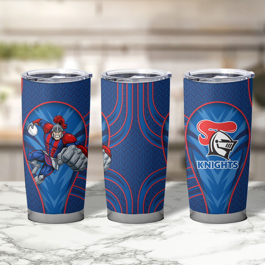 Newcastle Knights Rugby Mascot Tumbler Cup Australian Rugby Culture - Tribal Inspired Knight Warrior