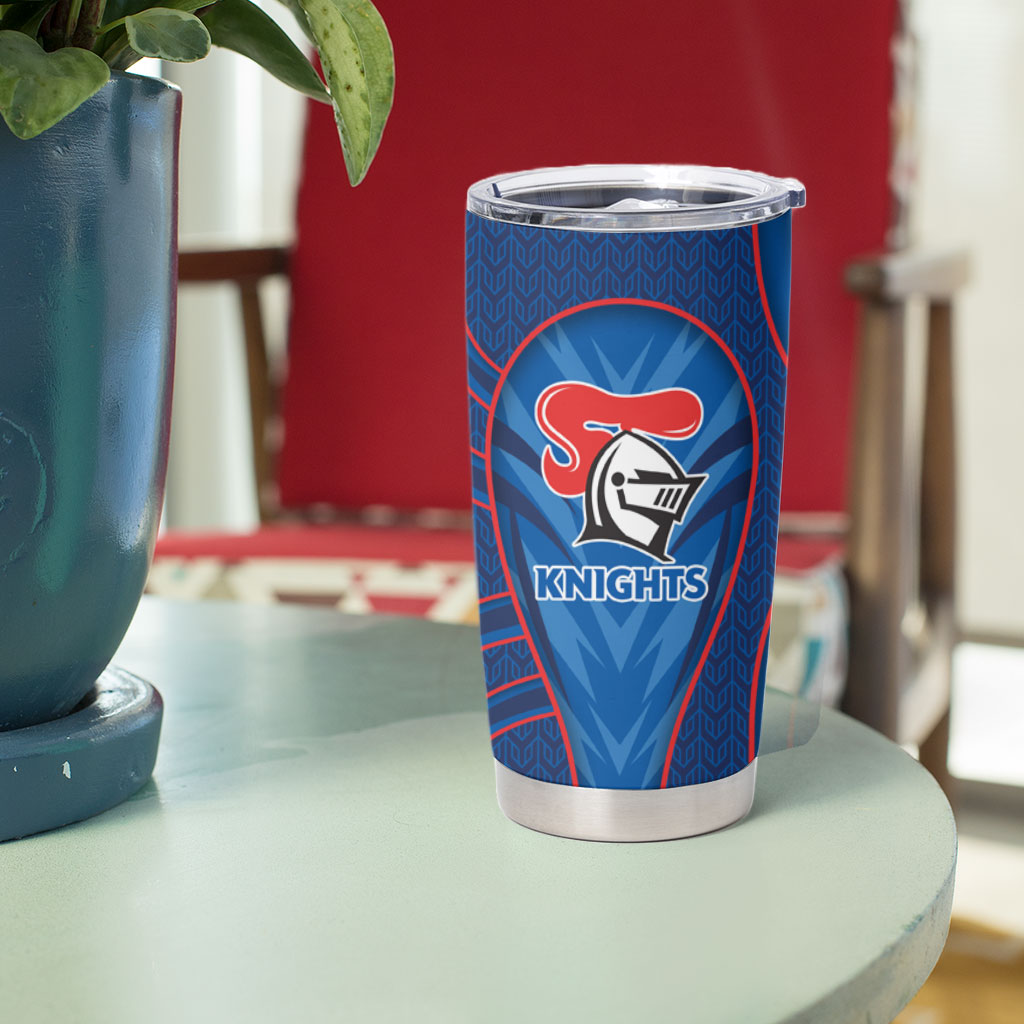 Newcastle Knights Rugby Mascot Tumbler Cup Australian Rugby Culture - Tribal Inspired Knight Warrior