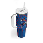 Newcastle Knights Rugby Mascot Tumbler With Handle Australian Rugby Culture - Tribal Inspired Knight Warrior