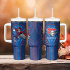 Newcastle Knights Rugby Mascot Tumbler With Handle Australian Rugby Culture - Tribal Inspired Knight Warrior