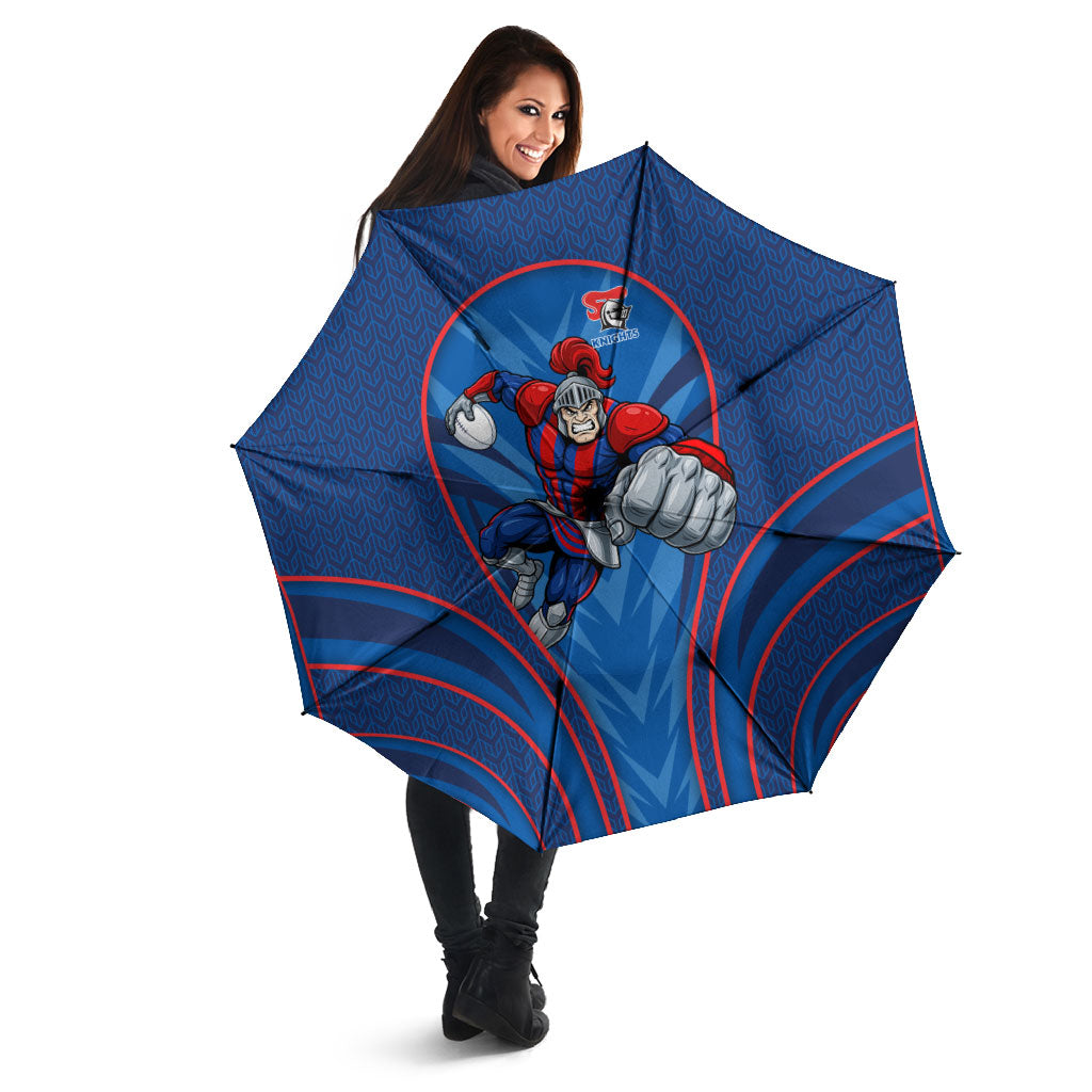Newcastle Knights Rugby Mascot Umbrella Australian Rugby Culture - Tribal Inspired Knight Warrior