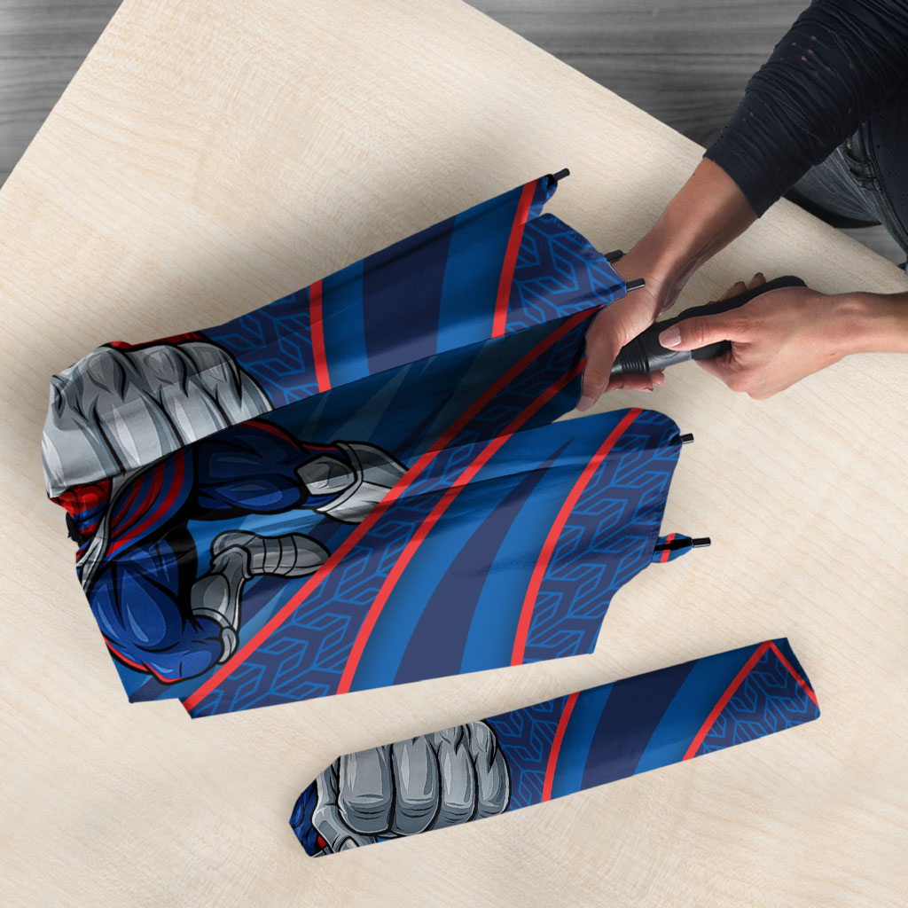 Newcastle Knights Rugby Mascot Umbrella Australian Rugby Culture - Tribal Inspired Knight Warrior