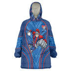 Newcastle Knights Rugby Mascot Wearable Blanket Hoodie Australian Rugby Culture - Tribal Inspired Knight Warrior