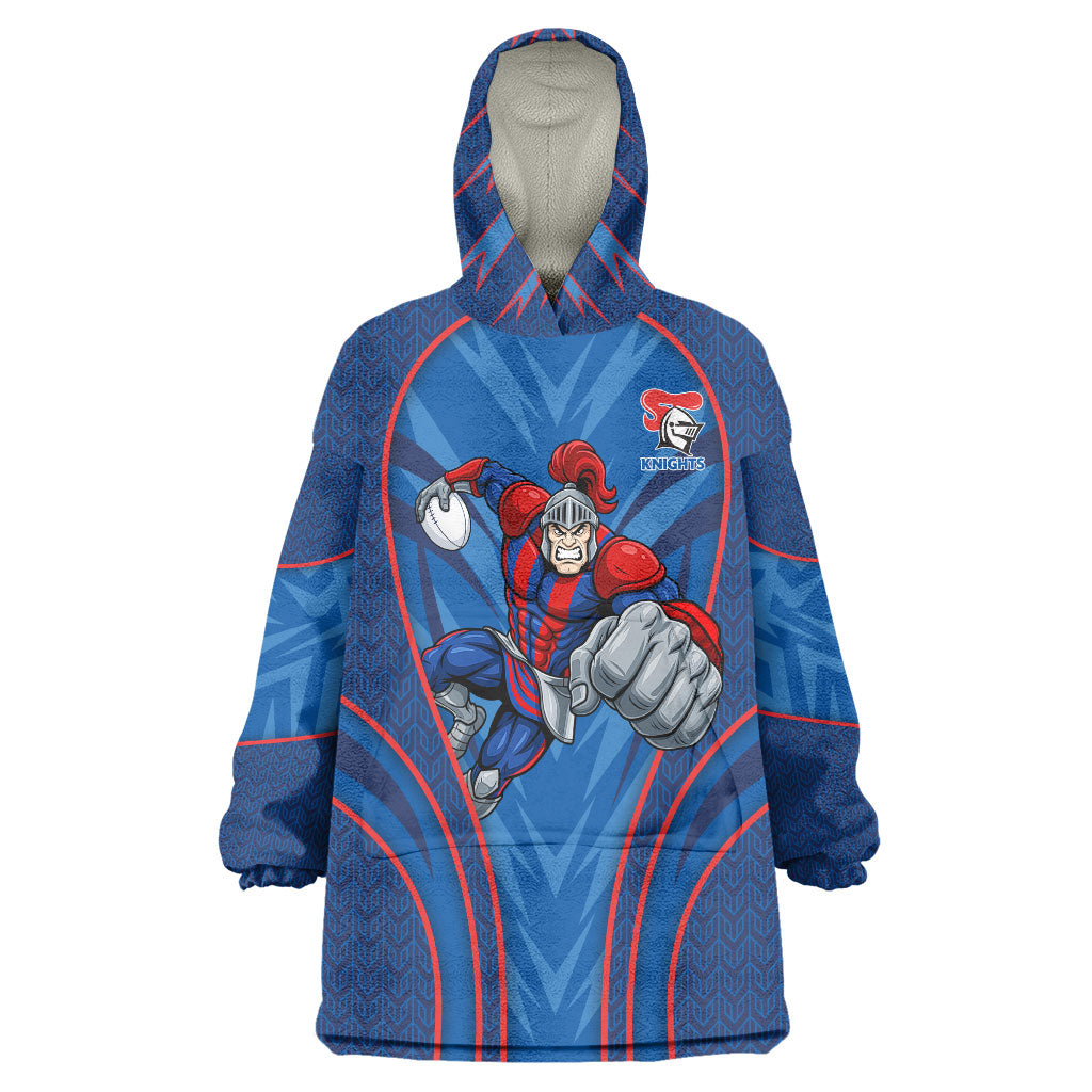 Newcastle Knights Rugby Mascot Wearable Blanket Hoodie Australian Rugby Culture - Tribal Inspired Knight Warrior