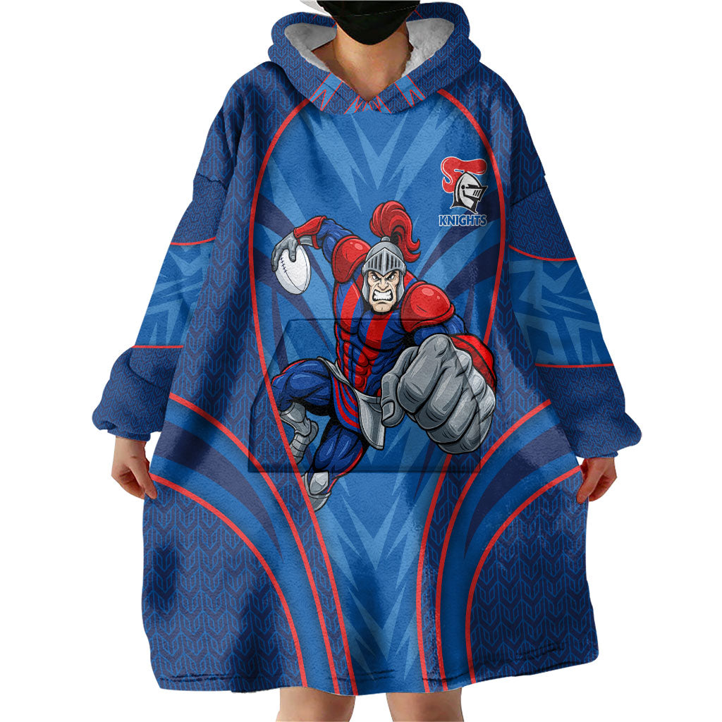 Newcastle Knights Rugby Mascot Wearable Blanket Hoodie Australian Rugby Culture - Tribal Inspired Knight Warrior