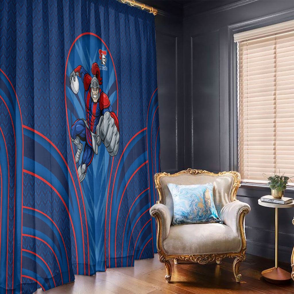 Newcastle Knights Rugby Mascot Window Curtain Australian Rugby Culture - Tribal Inspired Knight Warrior