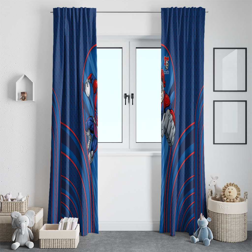 Newcastle Knights Rugby Mascot Window Curtain Australian Rugby Culture - Tribal Inspired Knight Warrior