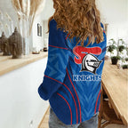 Newcastle Knights Rugby Mascot Women Casual Shirt Australian Rugby Culture - Tribal Inspired Knight Warrior