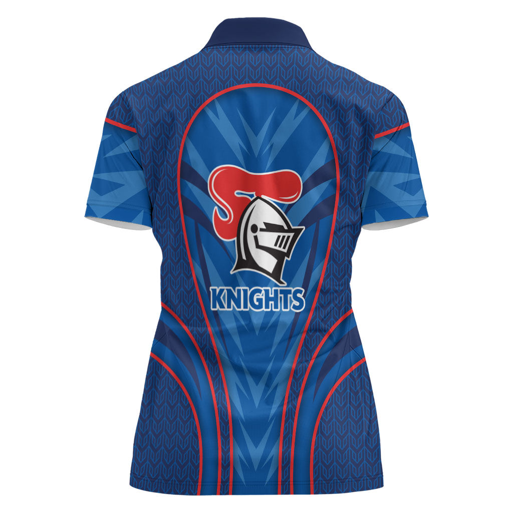 Newcastle Knights Rugby Mascot Women Polo Shirt Australian Rugby Culture - Tribal Inspired Knight Warrior
