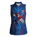 Newcastle Knights Rugby Mascot Women Sleeveless Polo Shirt Australian Rugby Culture - Tribal Inspired Knight Warrior