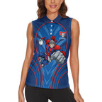 Newcastle Knights Rugby Mascot Women Sleeveless Polo Shirt Australian Rugby Culture - Tribal Inspired Knight Warrior