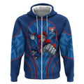 Newcastle Knights Rugby Mascot Zip Hoodie Australian Rugby Culture - Tribal Inspired Knight Warrior