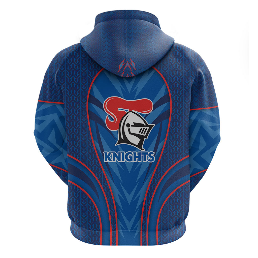 Newcastle Knights Rugby Mascot Zip Hoodie Australian Rugby Culture - Tribal Inspired Knight Warrior