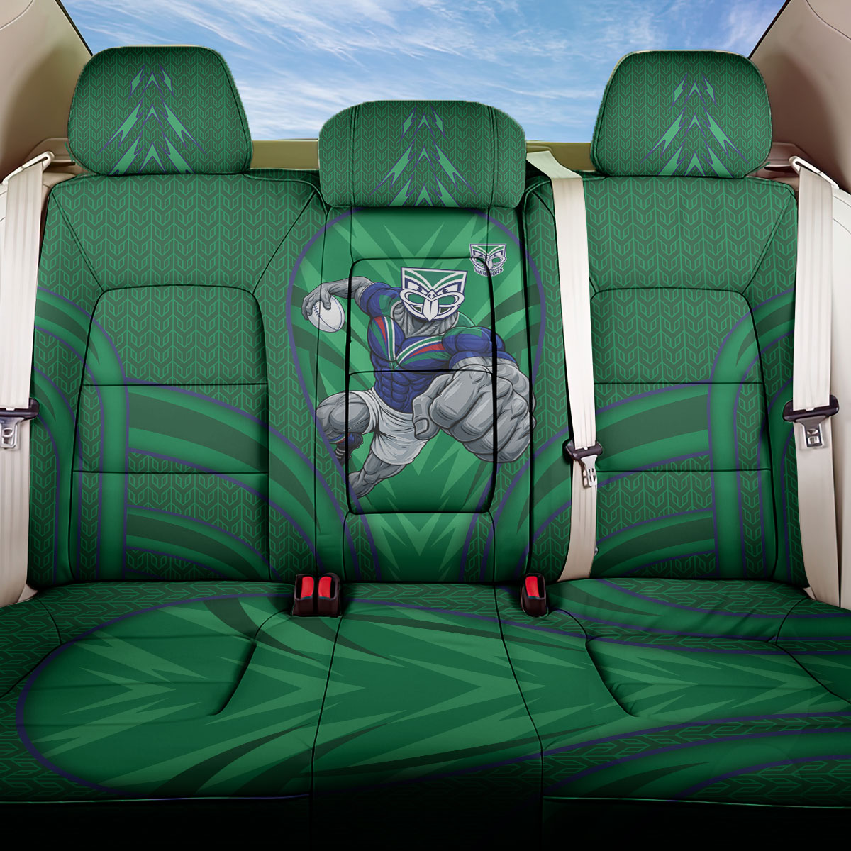 New Zealand Warriors Rugby Mascot Back Car Seat Cover Australian Rugby Culture - Tribal Inspired Warrior