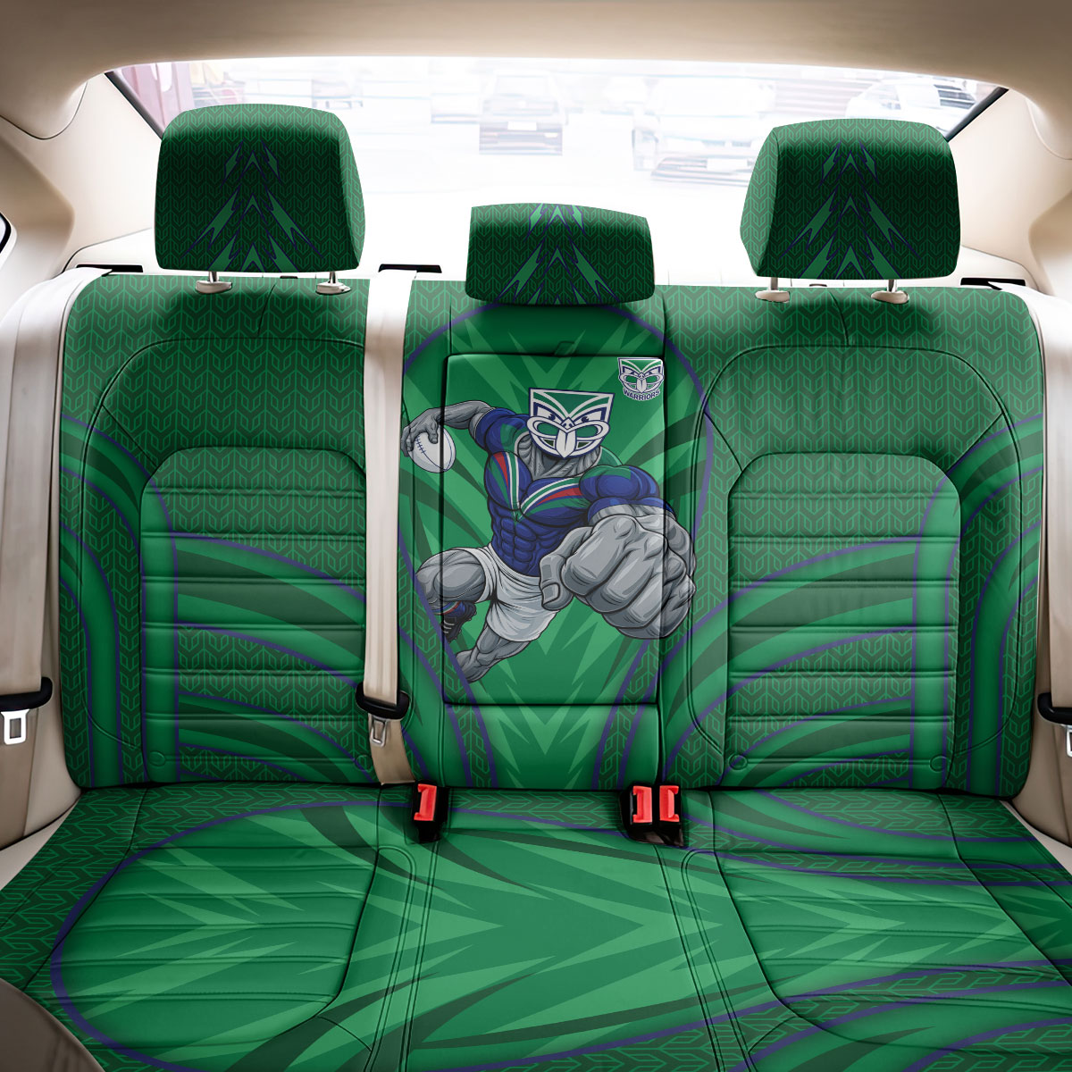New Zealand Warriors Rugby Mascot Back Car Seat Cover Australian Rugby Culture - Tribal Inspired Warrior