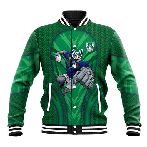 New Zealand Warriors Rugby Mascot Baseball Jacket Australian Rugby Culture - Tribal Inspired Warrior