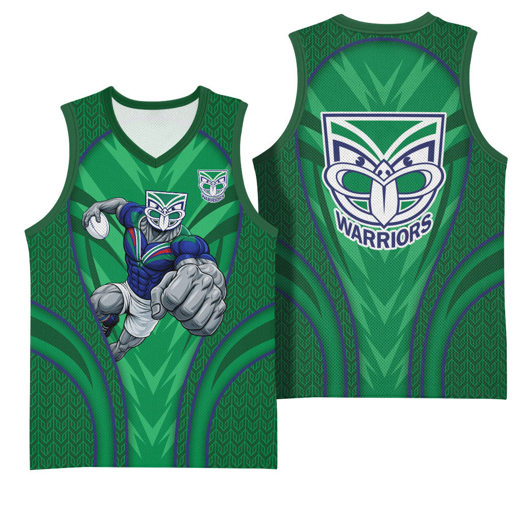 New Zealand Warriors Rugby Mascot Basketball Jersey Australian Rugby Culture - Tribal Inspired Warrior