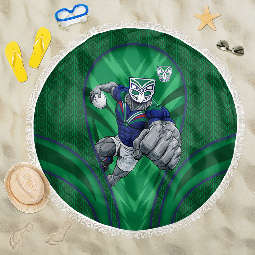 New Zealand Warriors Rugby Mascot Beach Blanket Australian Rugby Culture - Tribal Inspired Warrior